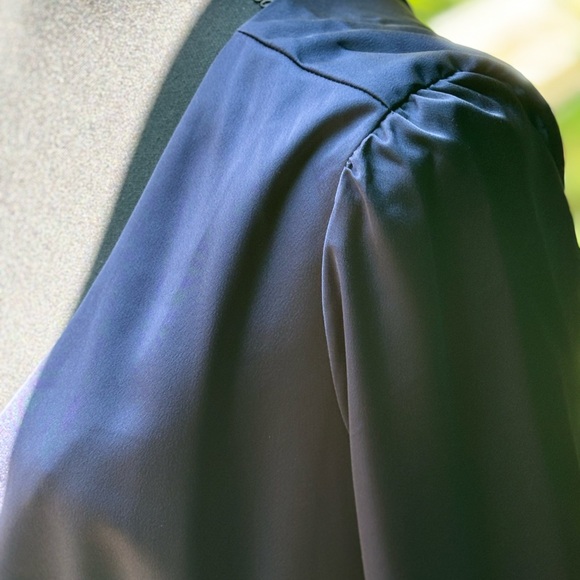 J Crew Navy Satin Button Prairie Dress - Picture 7 of 8